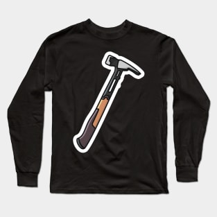 Carpenter Hammer Tool Sticker vector illustration. Carpentry and Construction working tools object icon concept. Hammer with orange plastic handle sticker design logo. Long Sleeve T-Shirt